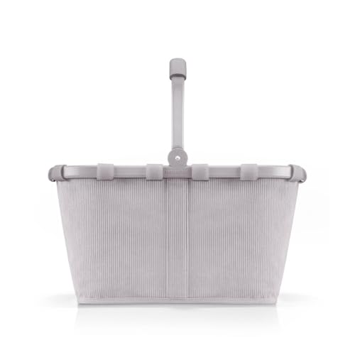 REISENTHEL® carrybag cord grey, Einkaufskorb mit 22 Litern Volumen, robustem Aluminiumrahmen und wasserabweisendem Cordstoff