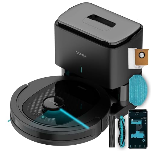 Cecotec Saugroboter Conga 8490 Ultimate Ultra Power Home, Lasernavigation, App-Steuerung, 2,5 L Staubautomatikentleerung, 7000 Pa, bis zu 170 Minuten Akkulaufzeit, Silikon-Hauptbürste für Haustiere
