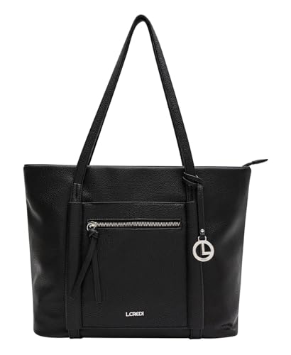 L. CREDI Shopper Merle, Polyurethan, praktische Taschen mit Reißverschluss und Schulterriemen