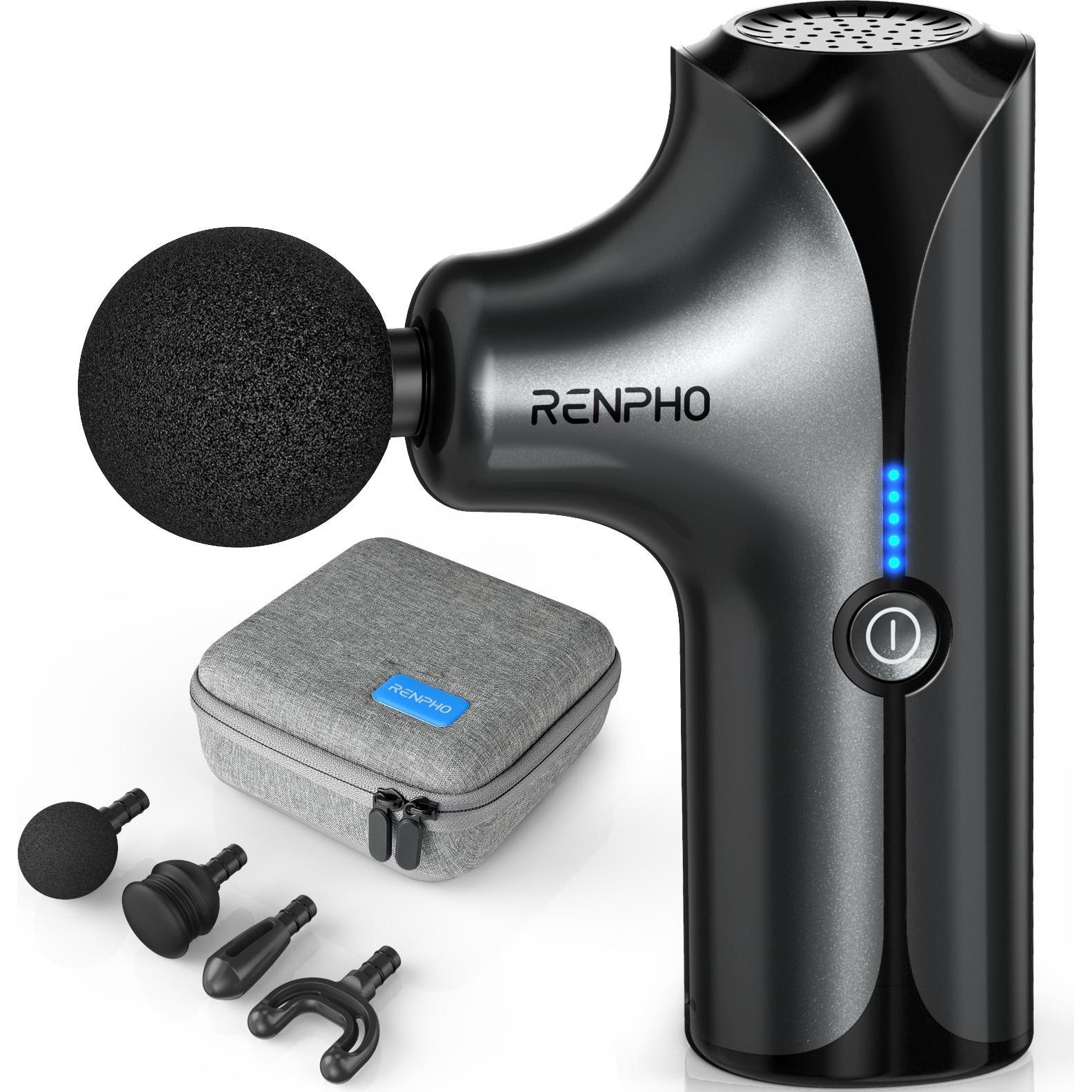 Renpho Mini Massage Gun, kompakte Massagepistole mit 5 Intensitätsstufen, Akkubetrieb, ergonomisches Design, 0,45 kg