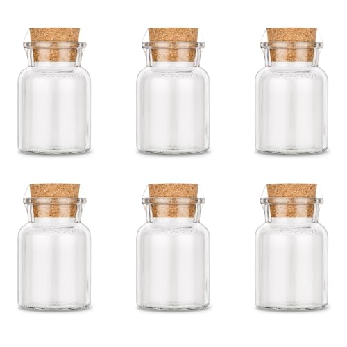 Ankerkraut Leeres Korkenglas, klein, 6 Stück, 170ml Volumen, ideal für Gewürze und Deko