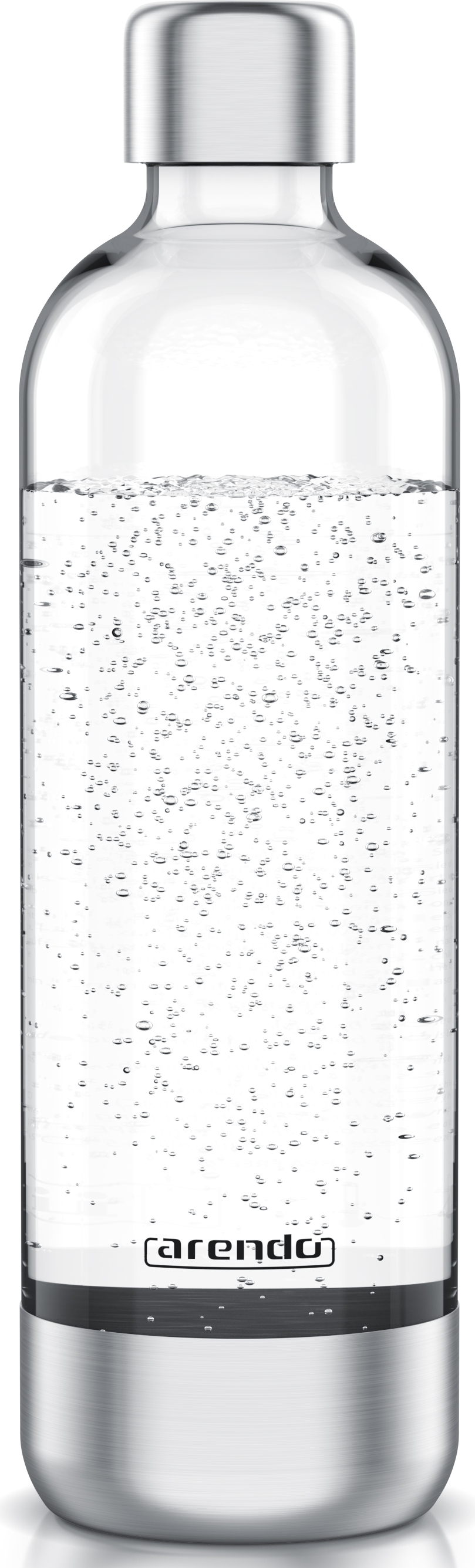 Arendo Wassersprudler Flasche 1l, 1000 ml, Edelstahl/PET, Skalierung, max 900 ml Sprudelmenge, Zubehör, für Arendo Wassersprudler