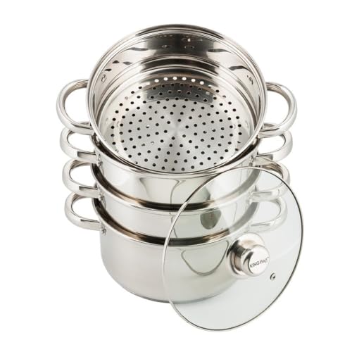 KING HOFF Mantowarka Dampfkocher aus Edelstahl, Silber, 5 Teile