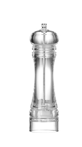HENDI Pfeffermühle mit Edelstahl-Mahlwerk, einstellbar, transparent, 60x(H)215mm, Acryl
