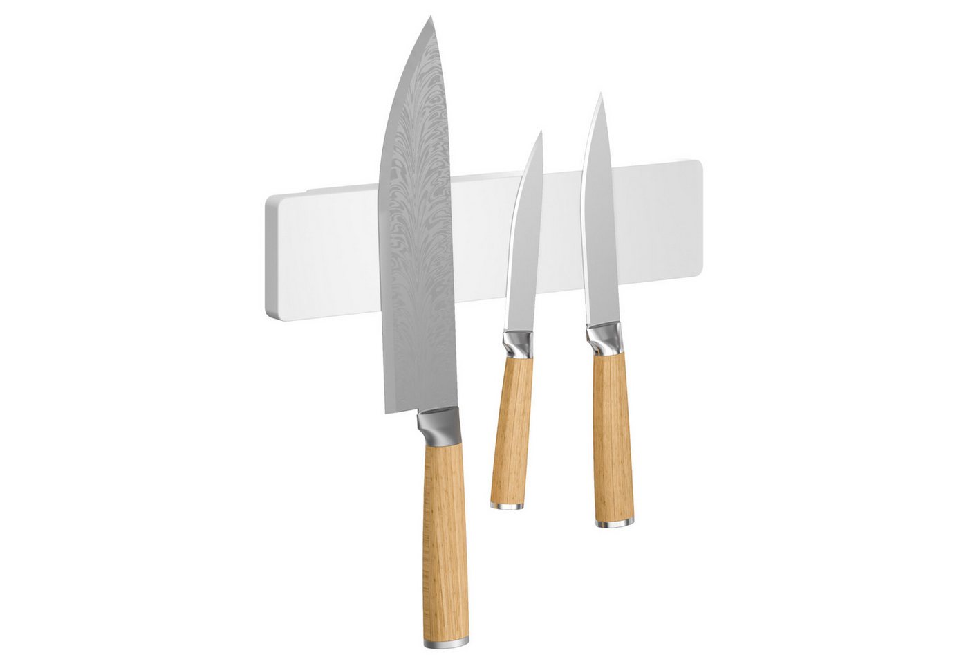 tesa Magnet-Messerblock tesa Küchenzubehör Messer-Magnetleiste - selbstklebender Messer-Halter (2tlg), Magnetische Wandhalterung für Messer, Montage ohne Bohren