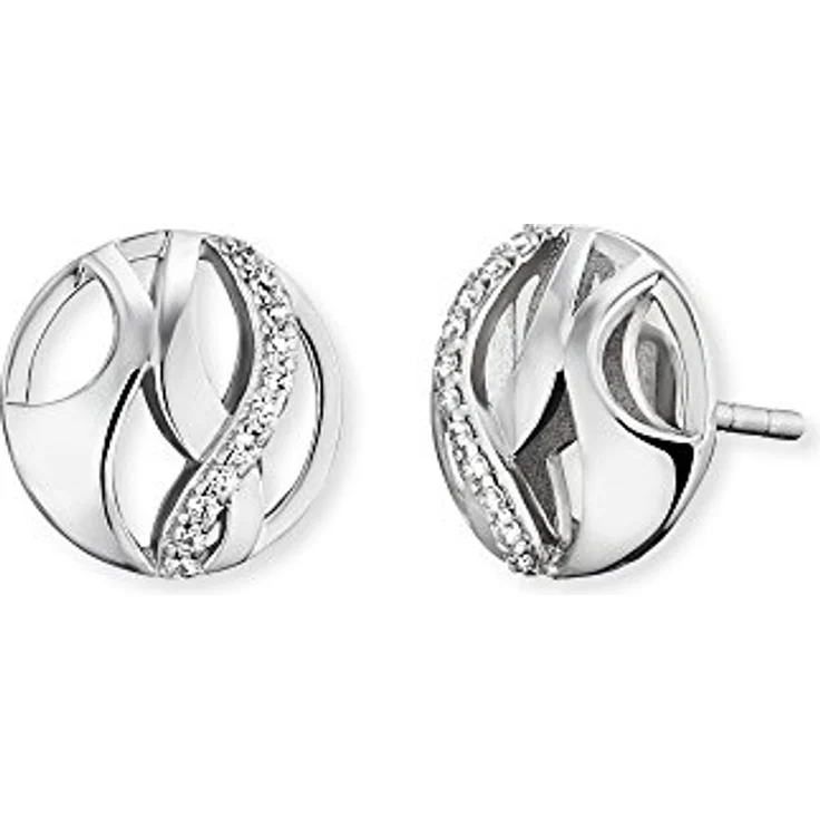 Engelsrufer Paradise Ohrstecker, 925er-Sterlingsilber mit 22 weißen Zirkonia, Größe 10 mm – Bild 1