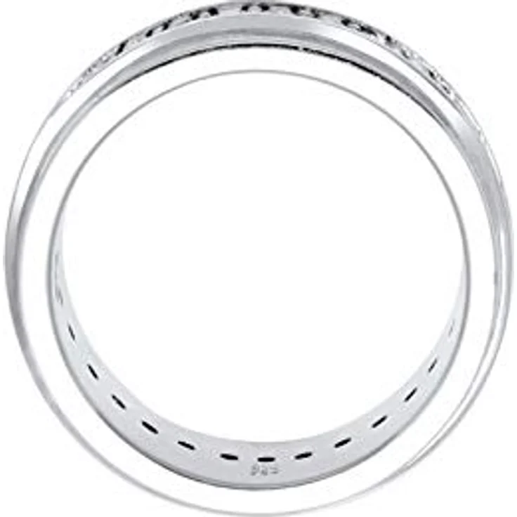 Elli Ring Damen Band Klassik mit Kristallen, 925 Sterling Silber, anlaufgeschützt, handgefertigt – Bild 3