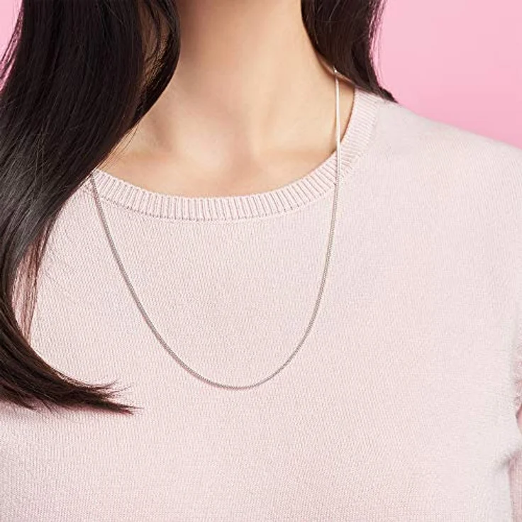 PANDORA Damen-Kette ohne Anhänger, 925 Sterling Silber, verstellbar mit Schiebeverschluss und verschlungenen Kettengliedern – Bild 4