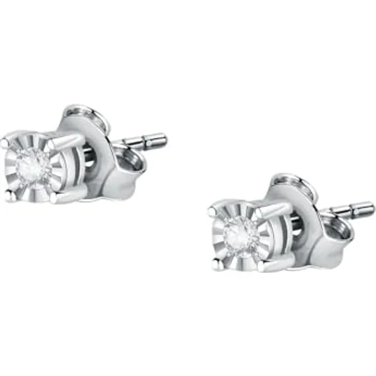 CHRIST Damen-Ohrstecker 375er Weißgold mit 2 Diamanten, 0,3 cm Länge