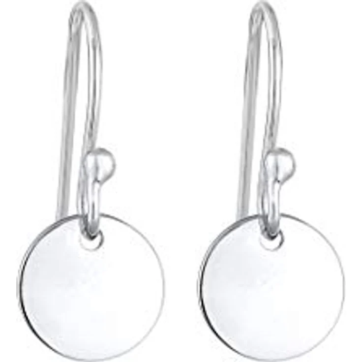 Elli Ohrringe Hänger Plättchen Geo Minimal Basic, 925 Sterling Silber, handgefertigt, anlaufgeschützt, hochglanzpoliert – Bild 2