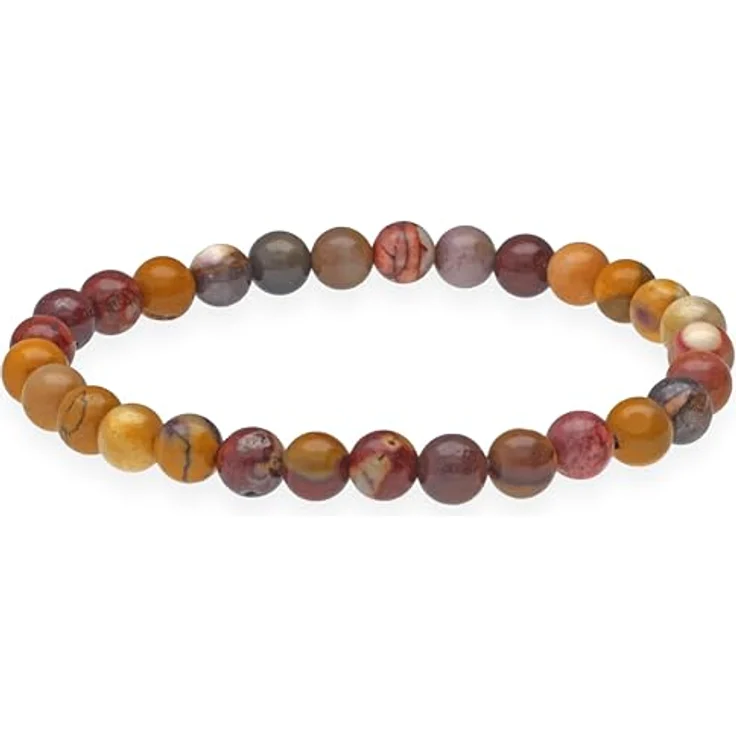Lebensquelle Plus Mookait Kugelarmband 6 mm, Edelstein-Armband für Damen und Herren, dehnbar mit individueller Edelsteinkarte – Bild 1