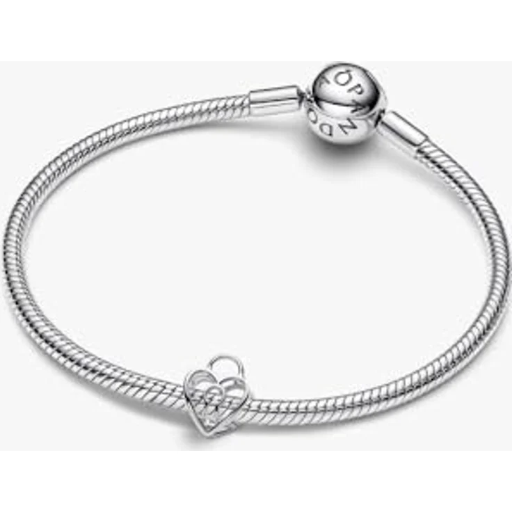 PANDORA Charm Silber Offen Gearbeitetes Herz-Schloss, Motiv Liebe, 794358C00 – Bild 4