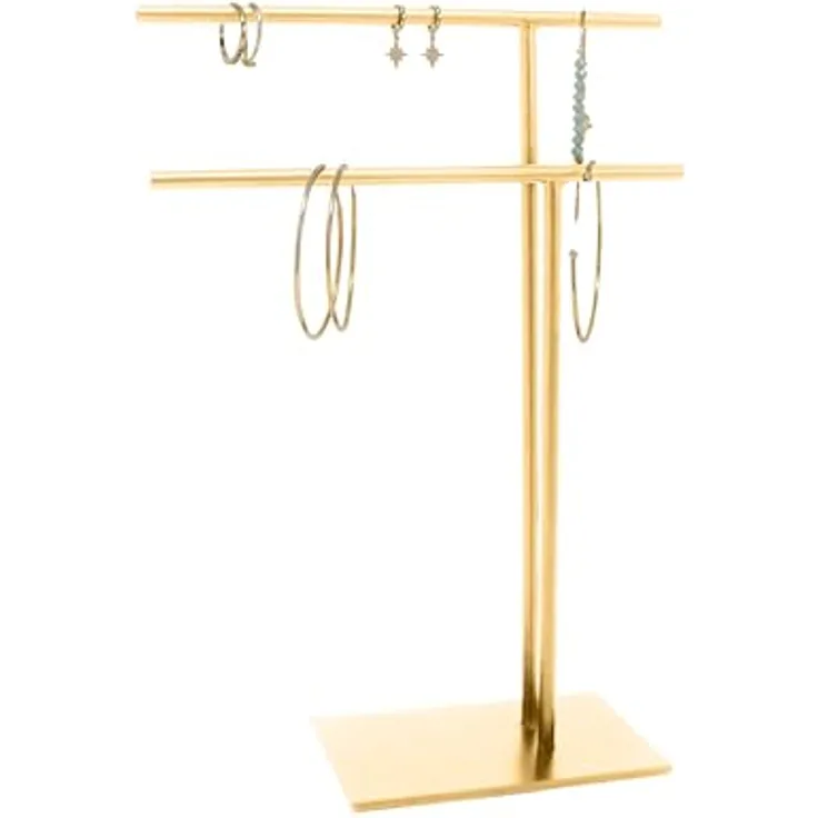LaLe Living Schmuckständer Butik, Eisen, 25 x 18,5 cm, Schmuckaufbewahrung für Ketten, Armbänder und Ohrringe, Gold