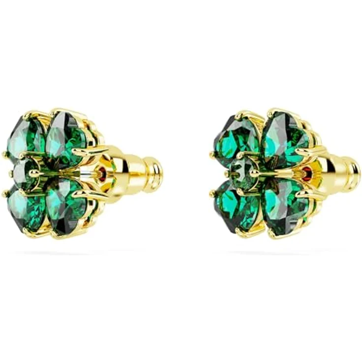 Swarovski Ohrstecker Idyllia 5666236, grün mit Kristall-Besatz, vergoldet, 1 cm – Bild 3