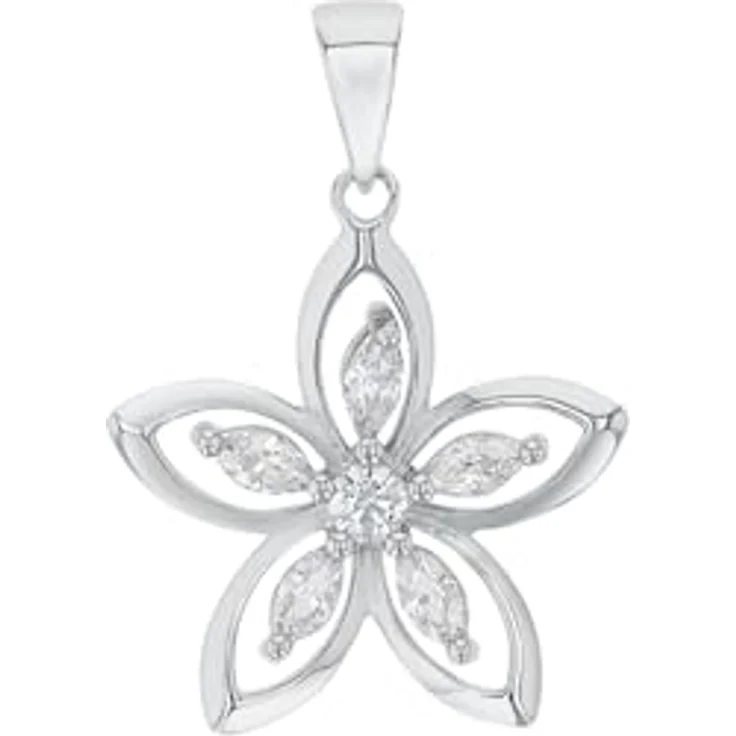 Amor Motivanhänger Blume, 925 Sterling Silber mit Zirkonia, 2,4 cm, Geschenkbox, 2023215 – Bild 1