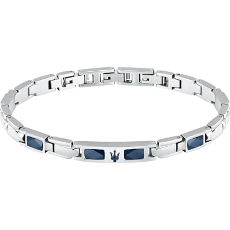 Maserati Herrenarmband JM224ATZ39, Edelstahl und Keramik mit Dreizack-Emblem, 21,5 cm, originalverpackt – Bild 1