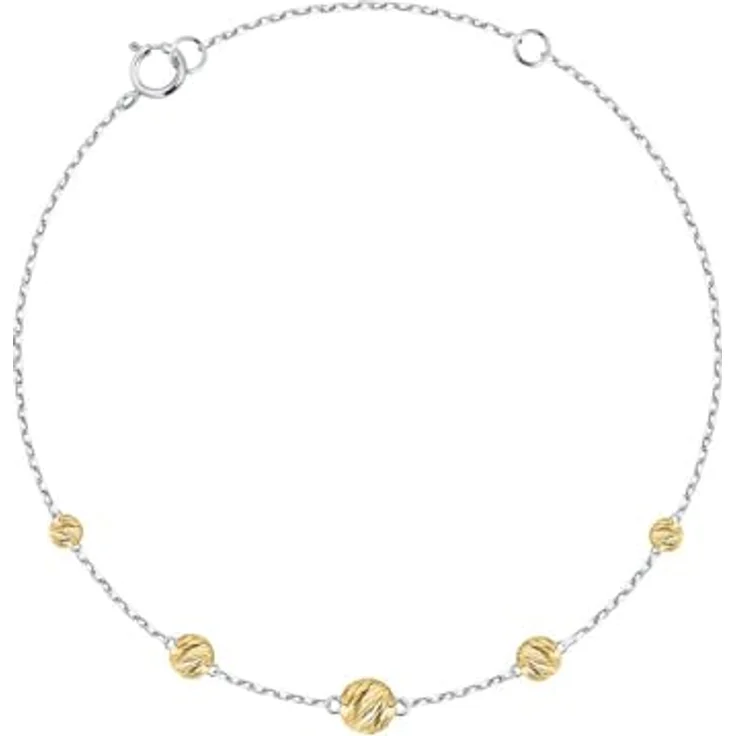 CHRIST Armband 89084628, Bicolor Armschmuck aus 925er Silber mit vergoldeten Anhängern, anpassbar in der Weite – Bild 1