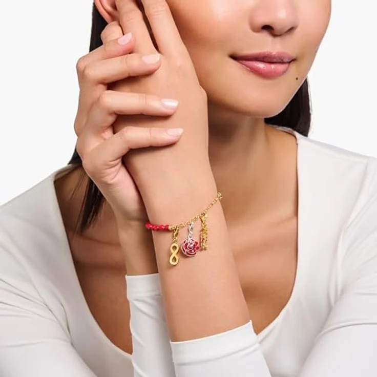 THOMAS SABO Charm-Anhänger Unendlichkeitszeichen, 18 Karat vergoldetes Silber, 925er Sterlingsilber, Karabinerhaken – Bild 2