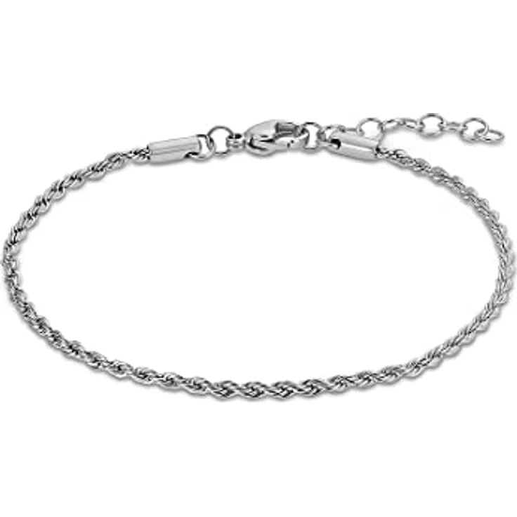FAVS Damen-Armband aus Edelstahl, 17 cm + 3 cm Verlängerung, Silber, Geschenkbox – Bild 1