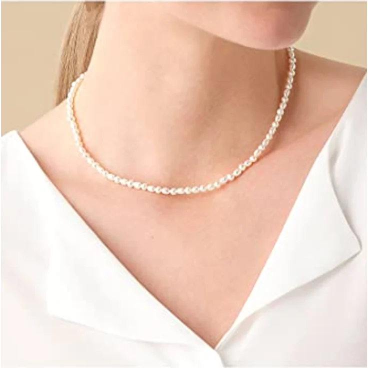 CHRIST Damen-Halskette 375er Gelbgold mit Süßwasserperle, 45 cm Länge, One Size – Bild 4