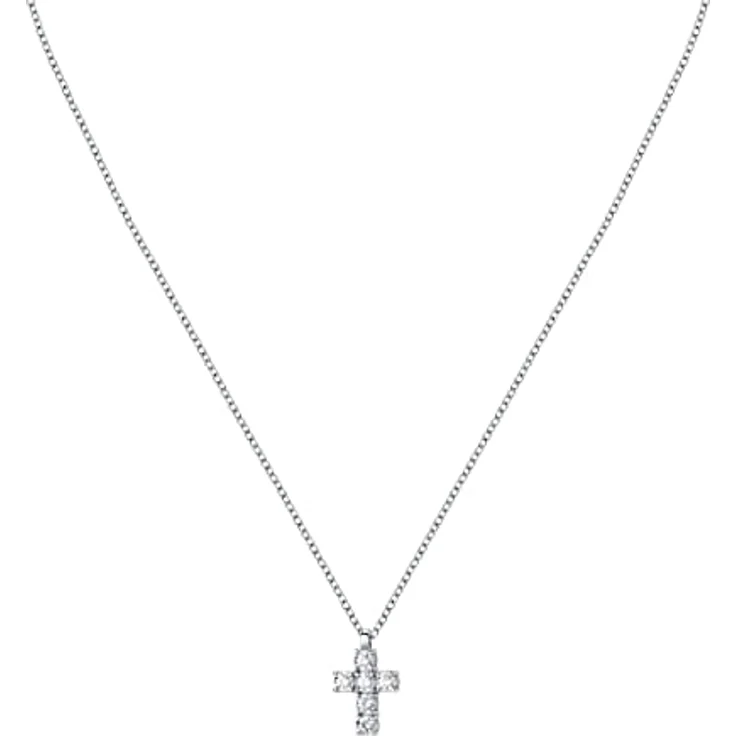 Morellato Tesori SAIW118 Damen-Halskette aus 925er Silber, Zirkonia, 35+5 cm mit Karabinerverschluss – Bild 1