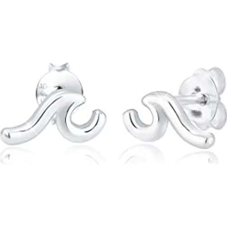 Elli Ohrringe Damen Ohrstecker Wellen, dezente 925 Sterling Silber Schmuckstücke, hochglanzpoliert und anlaufgeschützt