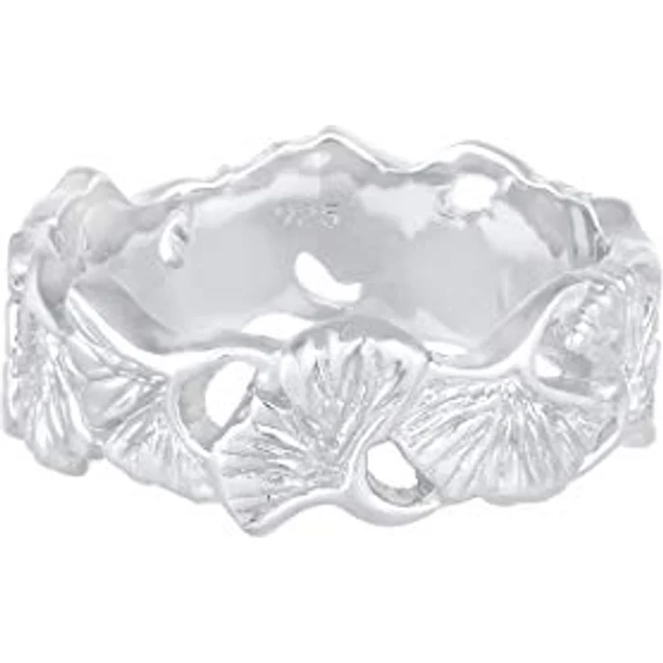 Elli Ring Damen Ginkgo Blatt, Vergoldet aus 925 Sterling Silber, Trendy Sommerdesign – Bild 2