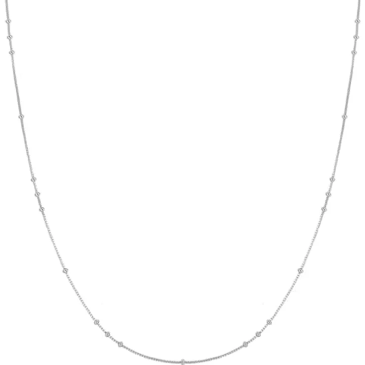 ANIA HAIE MELODIC POET Mini Bead Station Halskette, 925 Sterling Silber mit kleinen Silberperlen, 38cm + 5cm Verlängerung, inkl. Geschenkverpackung – Bild 1