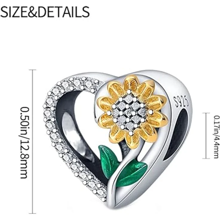 Pandach Charm Anhänger für Armband und Halskette, 925 Sterling Silber mit Zirkonia-Steinen, kompatibel mit europäischen Armbändern für Damen und Mädchen – Bild 2