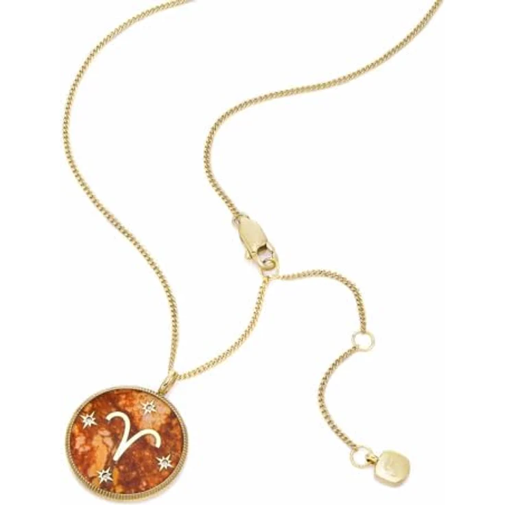 Fossil Damen-Edelstahl-Halskette, orange mit Karabinerverschluss – Bild 4