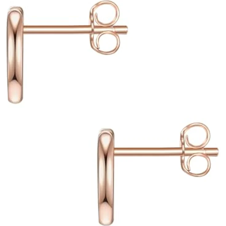 GLANZSTÜCKE MÜNCHEN Damen-Ohrstecker Herz, rosévergoldetes Sterling Silber, filigranes Design, 8 mm, eleganter Ohr-Schmuck für Frauen und Mädchen – Bild 3