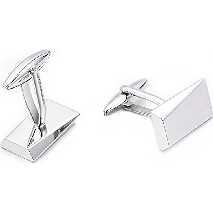 MERIT OCEAN Manschettenknöpfe Herren Silber, Edelstahl Cufflinks für Hemd, ideal für Hochzeit und Geburtstag, Valentinstagsgeschenk – Bild 5