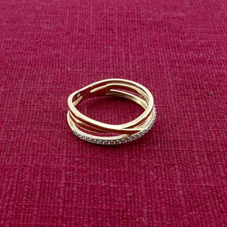 trendor Damenring Gold 333/8K Zirkonia-Ring, 5 mm breit, Ringgröße 52/16,6, elegantes Schmuckstück mit glitzernden Zirkonias – Bild 3