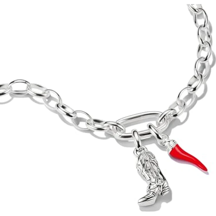 THOMAS SABO Connect Charm Anhänger Cornicello, rotes Emaille, 925er Sterling Silber, CC1328-007-10 – Bild 3