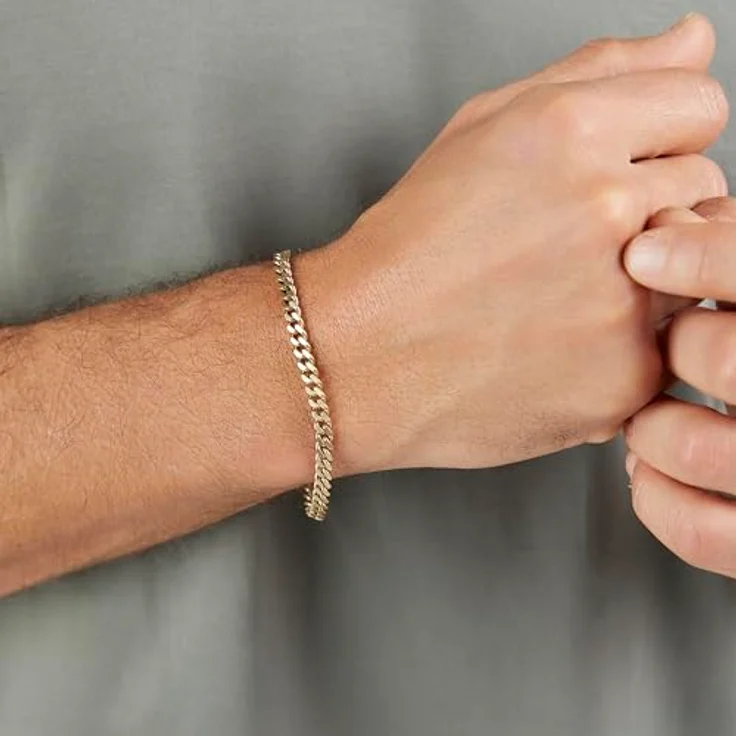 s.Oliver Herren Bracelet - Armband aus mattiertem Edelstahl in IP Gold - Panzerkette verstellbar bis 22 cm - wasserfest & hautfreundlich – Bild 3