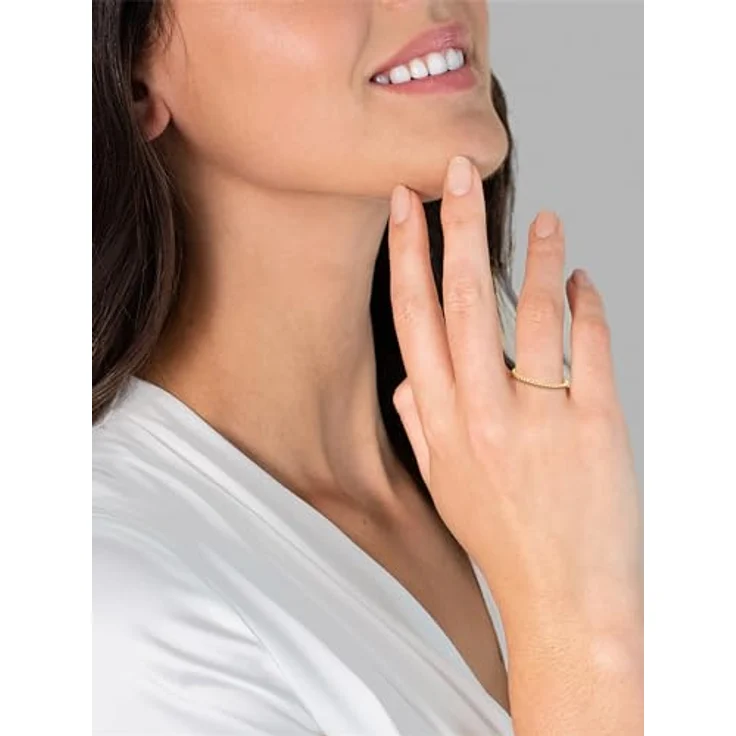GLANZSTÜCKE MÜNCHEN Damen-Ring 925/- Sterling Silber gelbvergoldet, gedrehter Steckring mit filigraner Ringschiene, perfekt für Stapellooks – Bild 4
