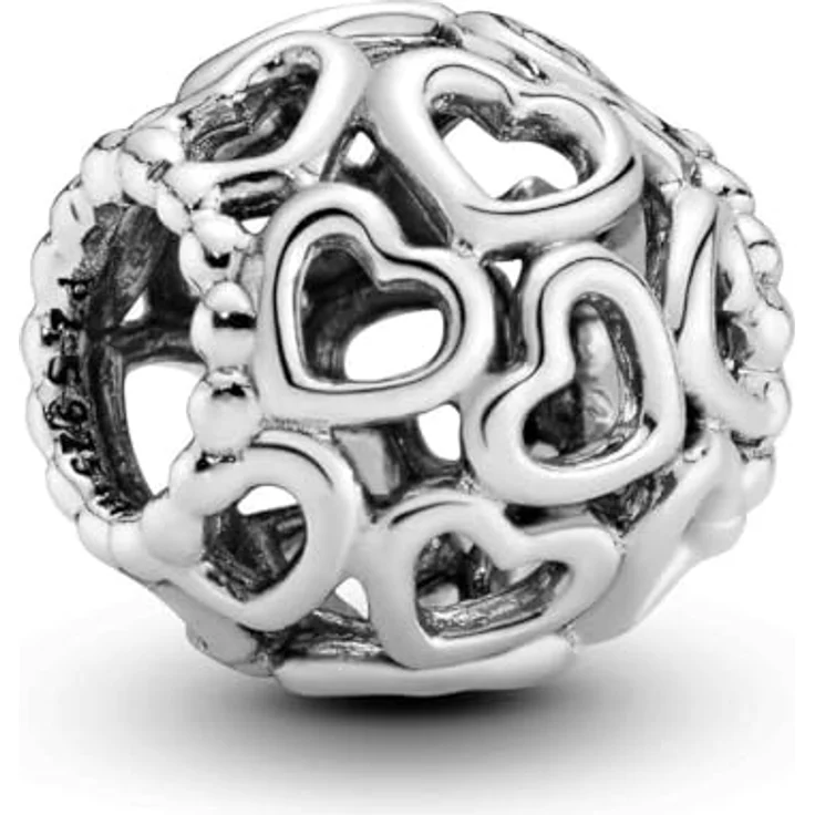 PANDORA Geschenkset Damenarmband Silber Herzen 28926-20, 20 cm, 925 Silber mit Herzverschluss, inklusive Charm, elegante Verpackung – Bild 2