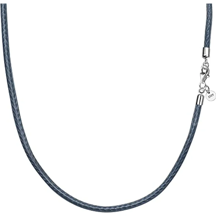 Viwind Lederkette für Anhänger, 2,5mm Kunstleder mit 925 Silberverschluss, dunkelgrau, 50cm DIY Unisex-Halskette – Bild 1