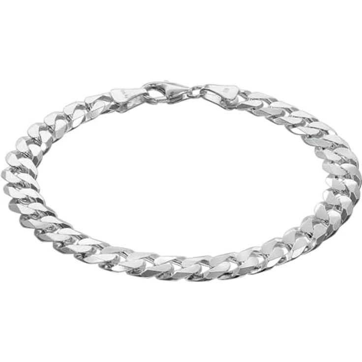 trendor Herren-Armband Silber 925 Panzerkette 21 cm, Breite 7,8 mm, modischer Silberschmuck für Männer, Geschenkidee in Geschenk-Box – Bild 1