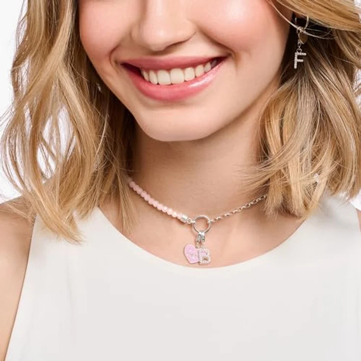 THOMAS SABO Charm-Anhänger Herz mit Best Mom, recyceltes 925 Sterlingsilber, Charm Club, Karabinerhaken – Bild 3