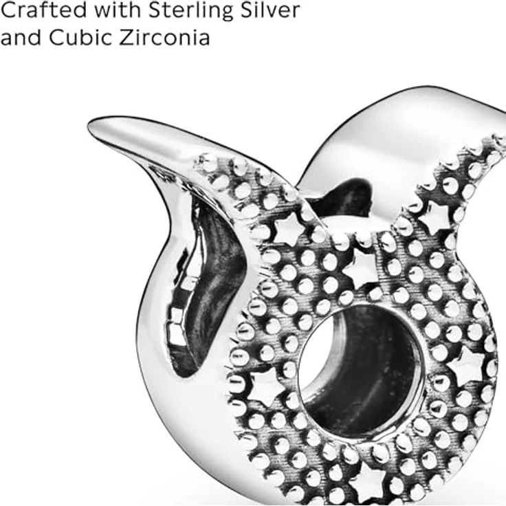 PANDORA Charm "Sternzeichen Stier" 798418C01, Wendbares Bead mit Cubic Zirkonia und Metallperlen, Damen – Bild 3