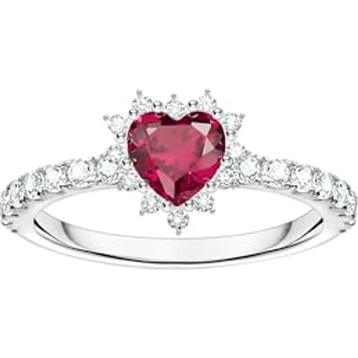 THOMAS SABO Fingerring Romance Herz-Ring, mit lab-grown Rubin und Zirkonia, romantisches Design