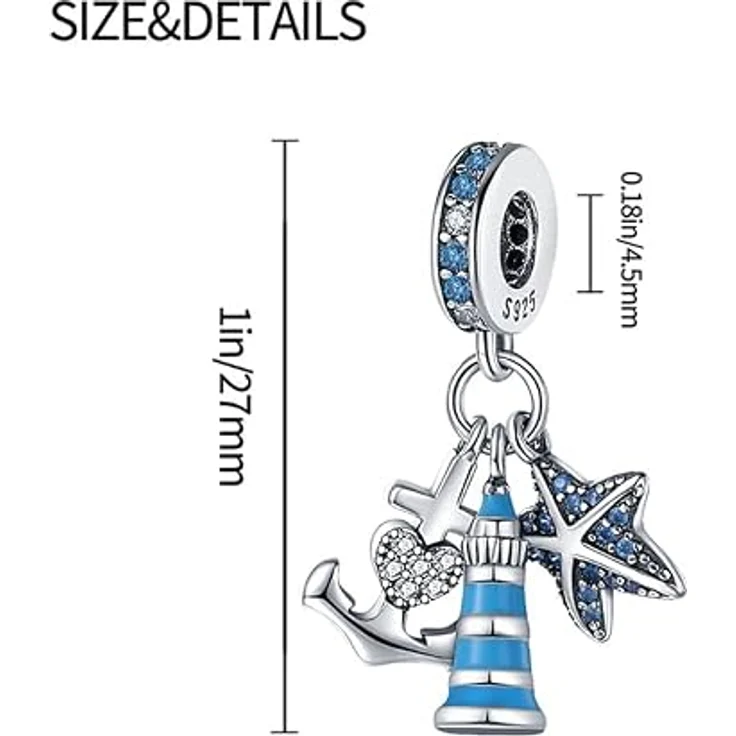 TINSLO Charm Anhänger Damen 925 Sterling Silber mit Zirkonia-Steinen, kompatibel mit Pandora Armbändern und Halsketten, für Frauen und Mädchen – Bild 4