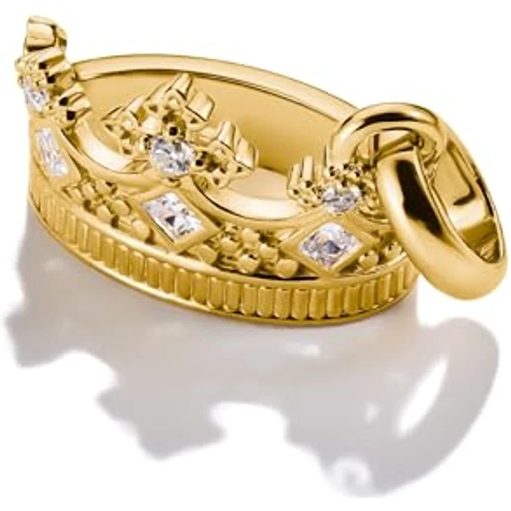 THOMAS SABO Charm-Anhänger Krone Connect, vergoldet 18k mit Steinen aus recyceltem 925 Silber – Bild 2