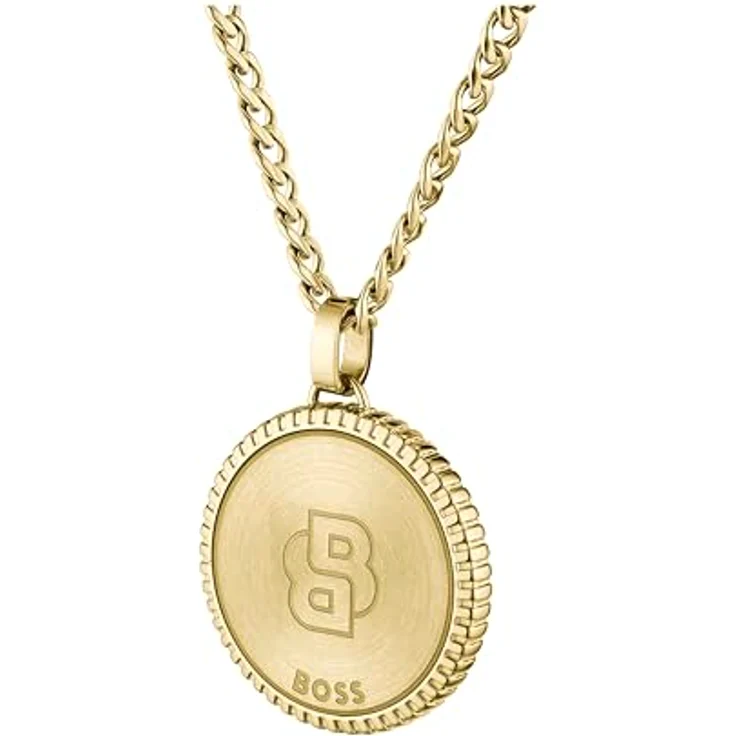 BOSS Jewelry NORTH Herren-Halskette aus Edelstahl mit Gelbgold-beschichtung und Kompass-Anhänger, 558 mm – Bild 5