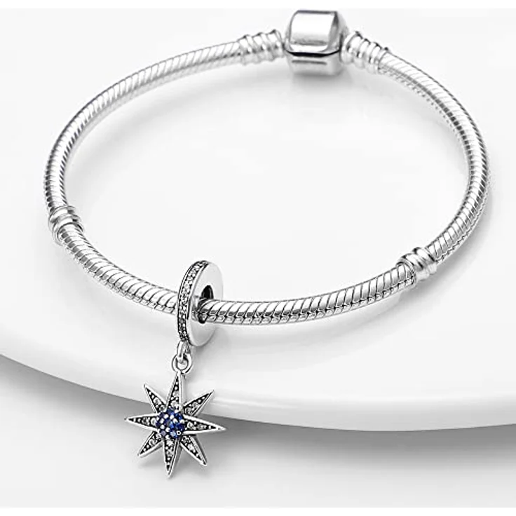 Pandach Damen Charm Anhänger aus 925 Sterling Silber mit Zirkonia, kompatibel mit europäischen Armbändern und Halsketten für Frauen und Mädchen – Bild 2