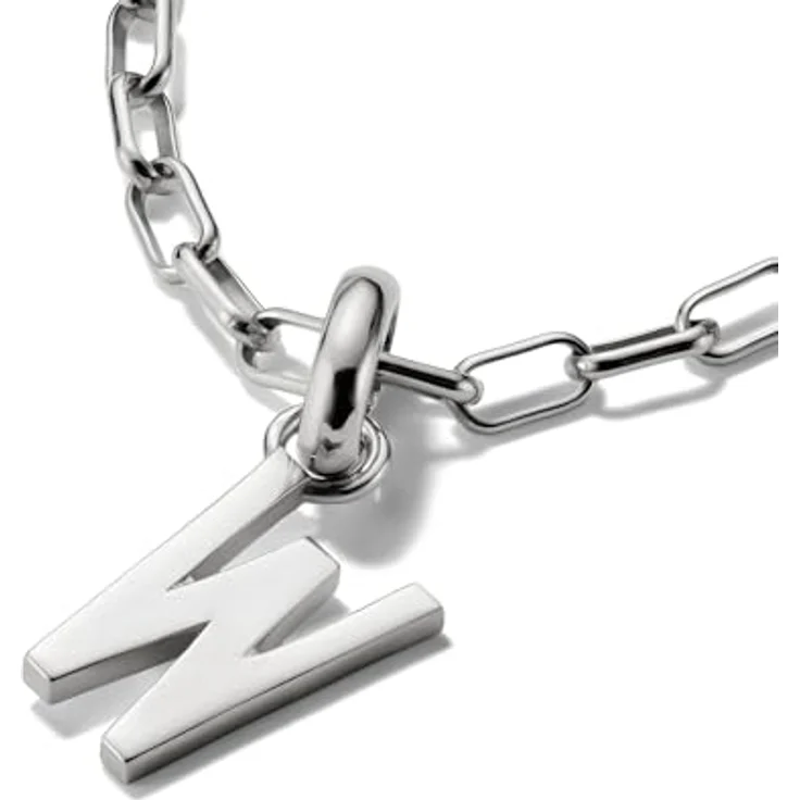 Thomas Sabo Charm Club Connect Charm-Anhänger Buchstabe W, aus recyceltem 925 Silber mit filigraner Öse, vielseitig kombinierbar – Bild 2