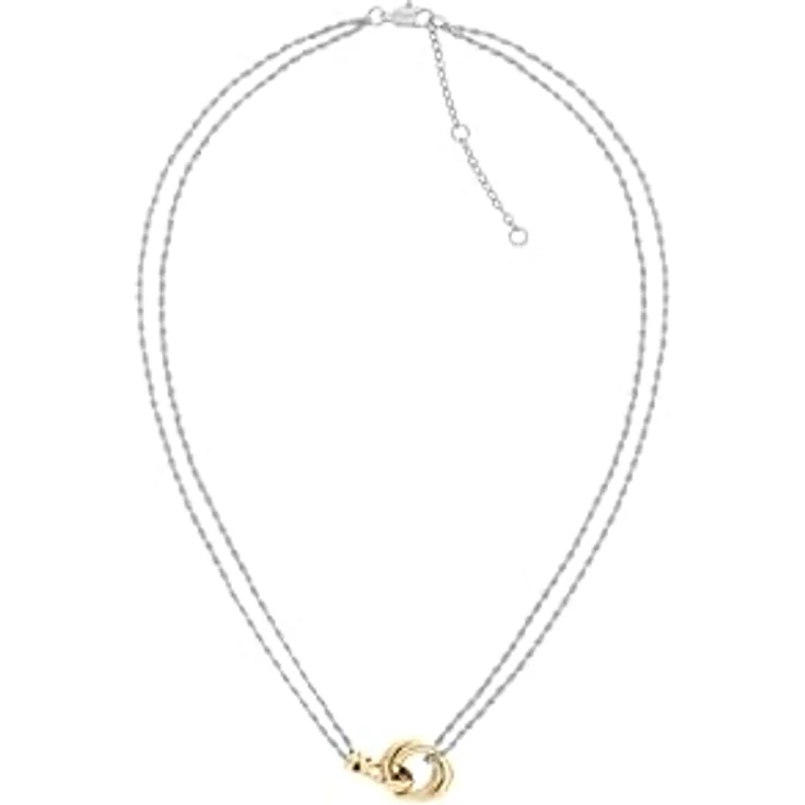 Tommy Hilfiger Jewelry Doppelte Ketten-Halskette für Damen aus Bicolor-Edelstahl mit Nautischem Knoten und verstellbarer Länge 40,64 cm - 2780989 – Bild 1
