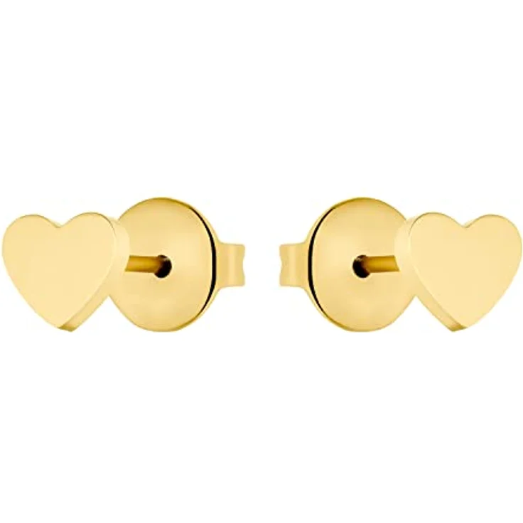 Prinzessin Lillifee Paar Ohrstecker Herzen, Gelbgold Edelstahl mit IP Gold Beschichtung, detailreiche Verarbeitung – Bild 4