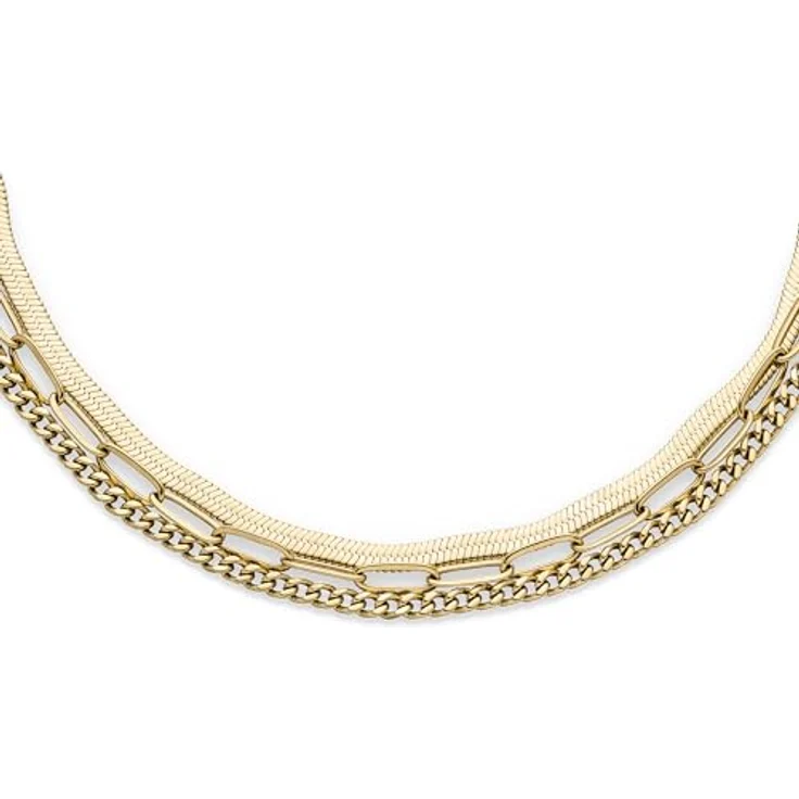 s.Oliver Bracelet, Armband aus poliertem Edelstahl, gold, Panzerkette verstellbar bis 21 cm, wasserfest & hautfreundlich – Bild 3